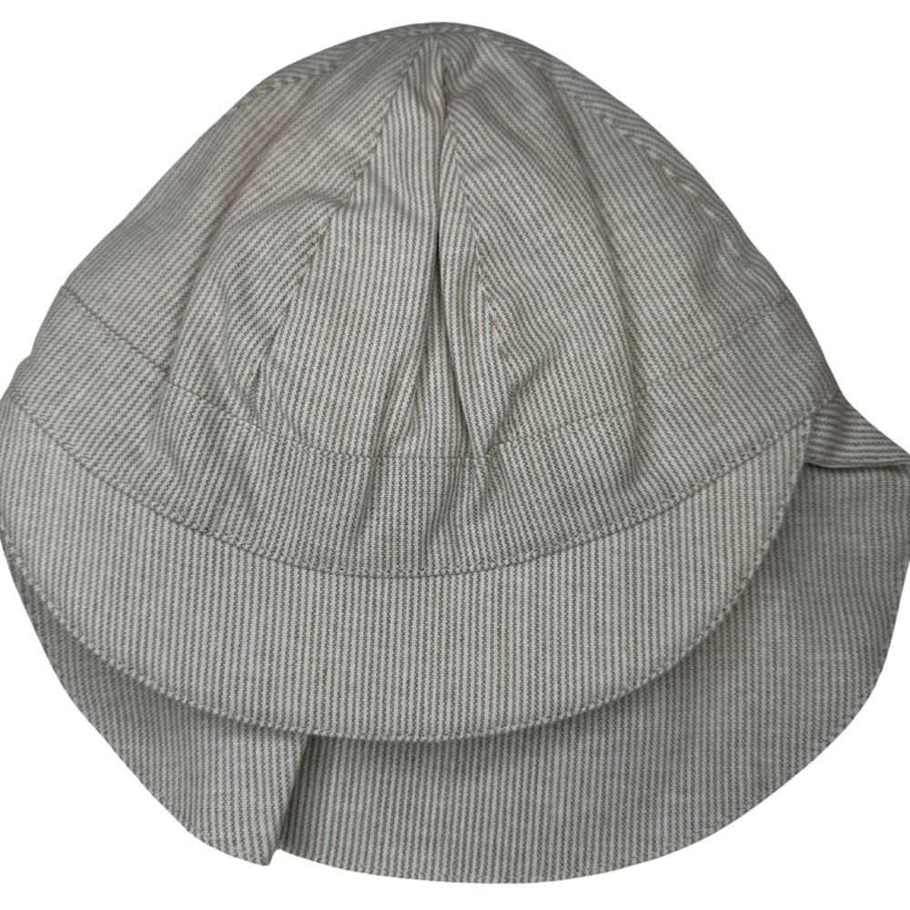 NWT - HutteliHut - Safari Hat with Chin Strap - Green and White Stripes